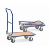 Foldable trolleys with push bars